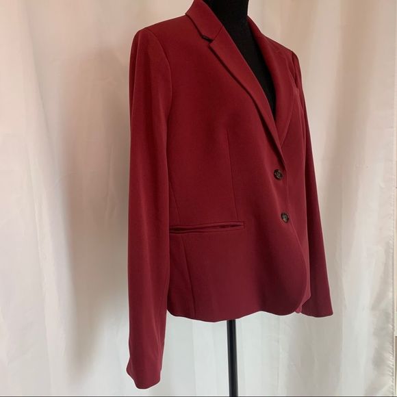 J Crew Schoolboy Jacket Blazer Two Button Lined Notch Lapel Maroon Burgundy Red - Picture 7 of 13